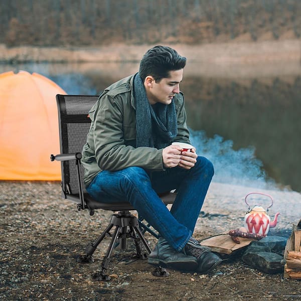 Swivel Hunting Chair with Four 360°Adjustable Legs Folding Silent Swivel Blind Chair