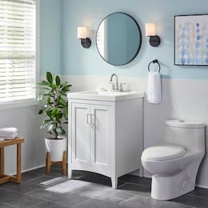 Tilton 24 in W x 21.5 in D x 34.15 in H Folding Bath Vanity Cabinet without Top in White Finish