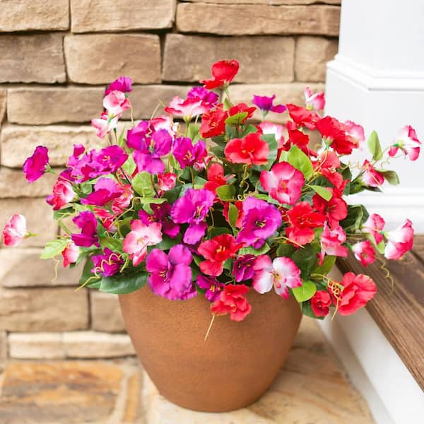 5 in. Artificial Hibiscus Flowers UV Resistant Silk Tropical Plant