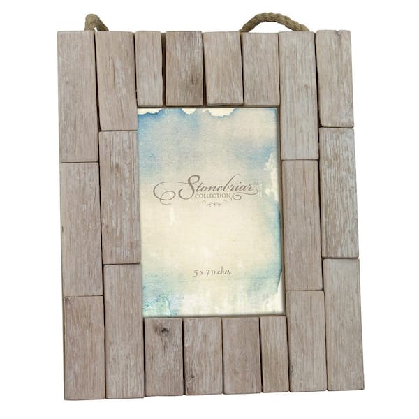 Stonebriar Collection 1 Opening 5 in. x 7 in. Driftwood Picture Frame