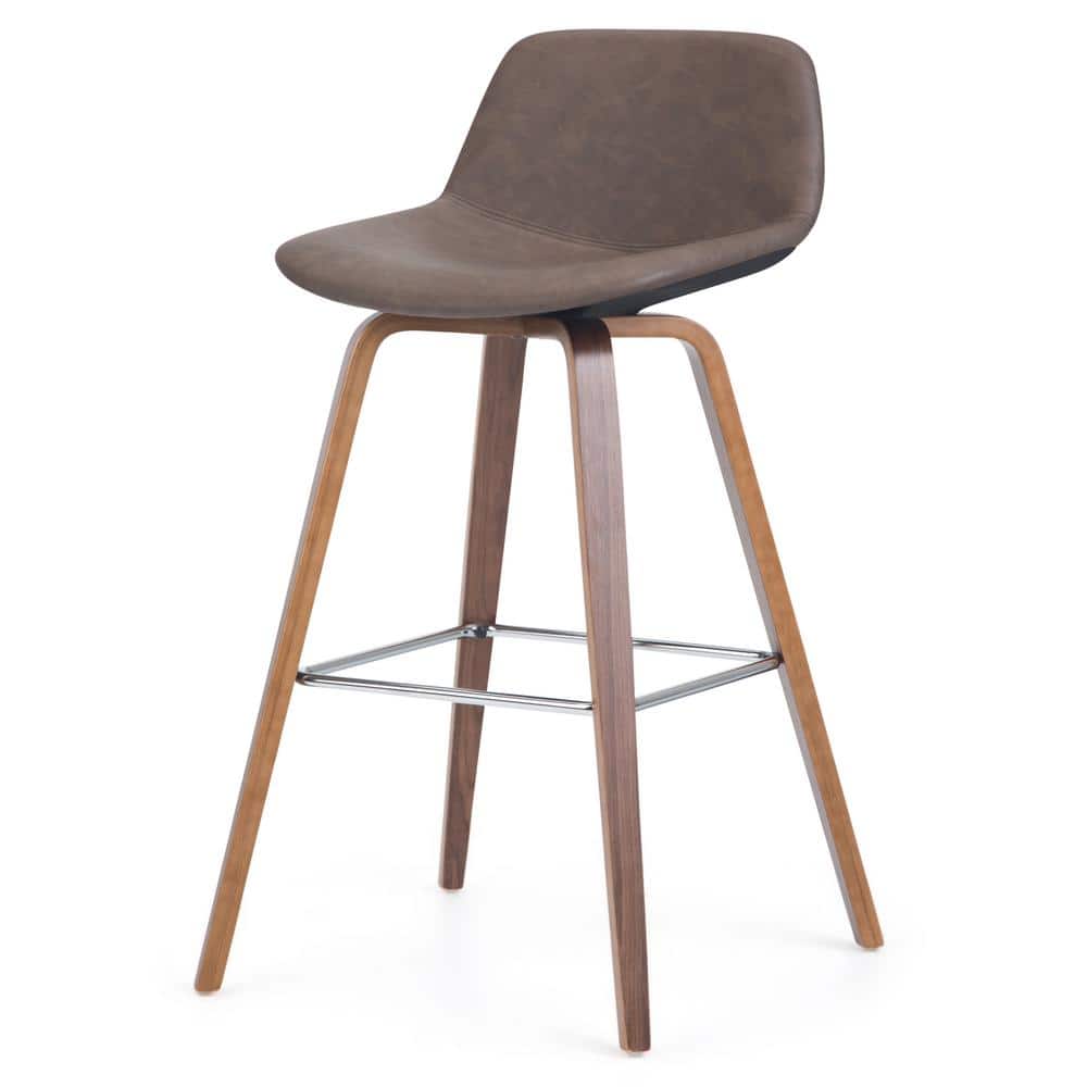 Randolph Distressed Chocolate Brown Faux Leather Counter Stools, Set of 2