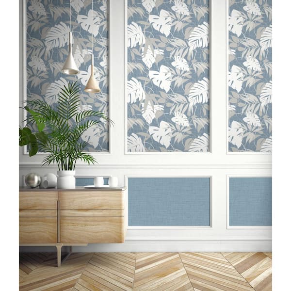 Ocean Blue Coastal Classic Waves Wallpaper - As seen in Celeste Barber home  – Olive et Oriel