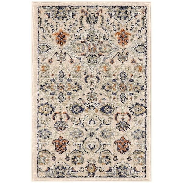 Nourison Allur Beige 3 ft. x 5 ft. Abstract Medallion Transitional Area Rug