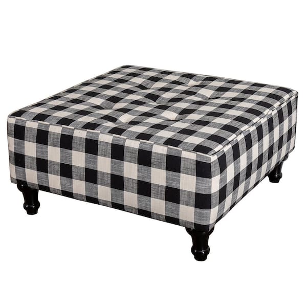 Leffler Home Hamilton Upholstered Ottoman in Blake Raven