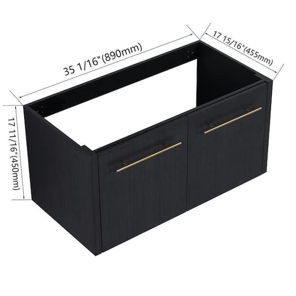 35.06 in. Bath Vanity Cabinet without Top in Black Chestnut Assembled
