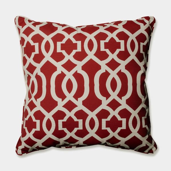 Pillow Perfect Red Square Outdoor Square Throw Pillow