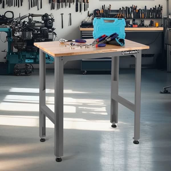 DuraTech 36 in W x 20 in. D Solid Wood Top Workbench Table in