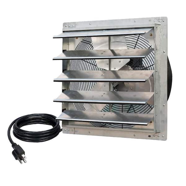 3368 CFM Silver Electric Powered Gable Mount Shutter Fan/Vent