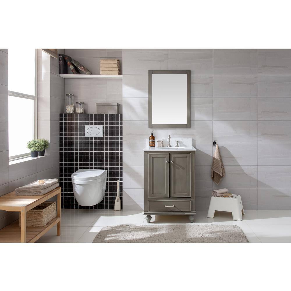 Melissa 24" Gray Single Vanity with Marble Top