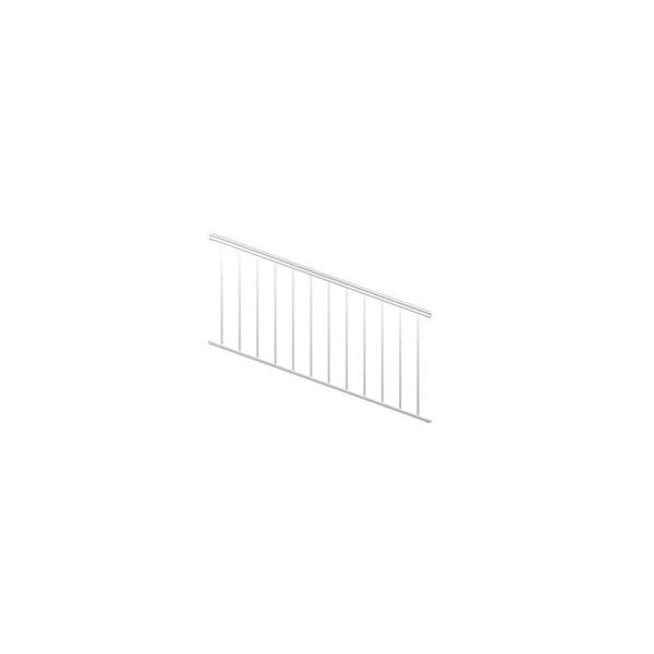 Pegatha 6 ft. White Fine Textured Aluminum Stair Rail Kit (1-Qty)