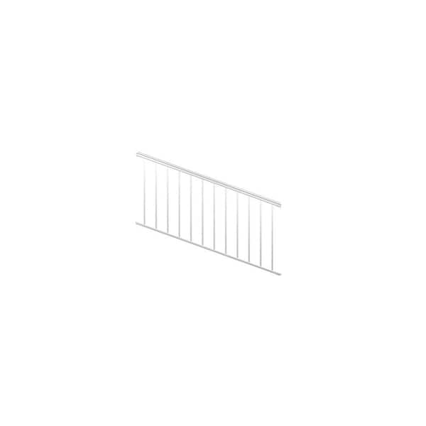 Pegatha 8 ft. White Fine Textured Aluminum Stair Rail Kit (1-Qty)
