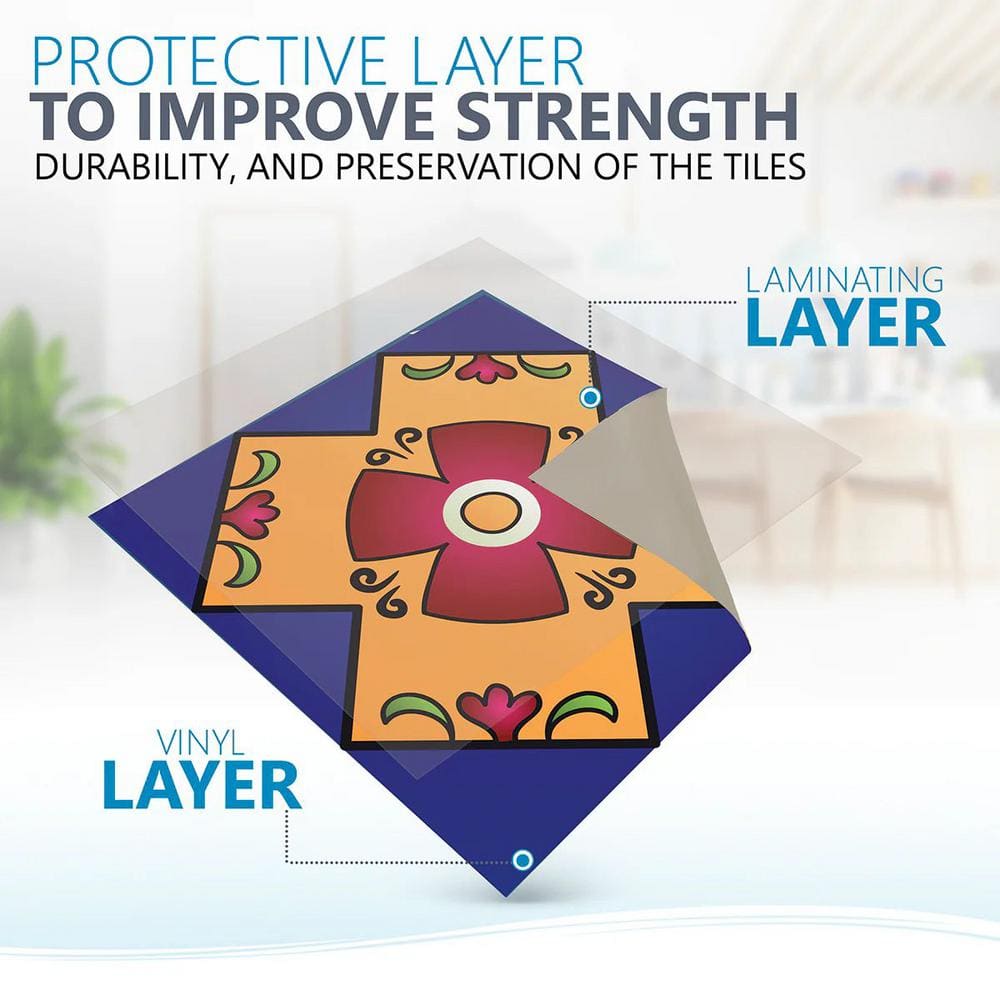 Multicolor Vinyl Peel and Stick Mosaic Tile Set