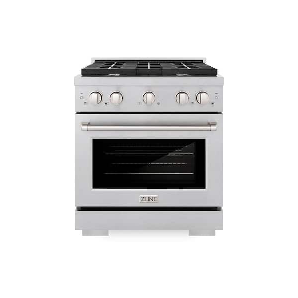 30 in. 4.2 cu. ft. Paramount Gas Range with 4 Burner Cooktop and Convection Gas Oven in Satin Stainless Steel