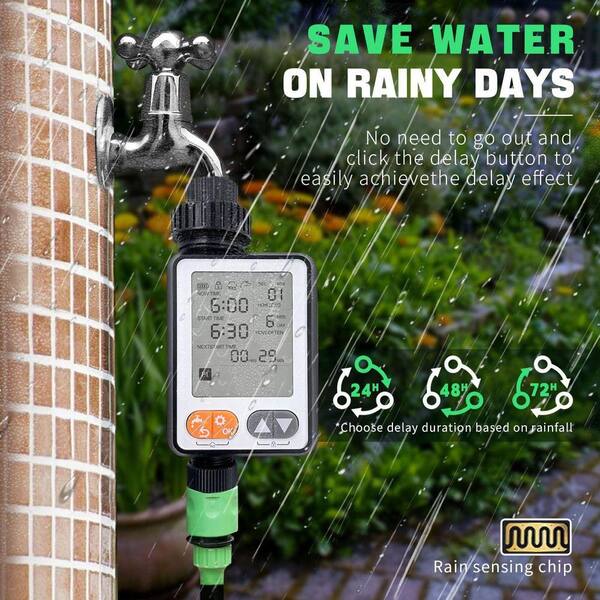 Justincity IP54 Waterproof Plastic Sprinkler Timer, Garden Hose
