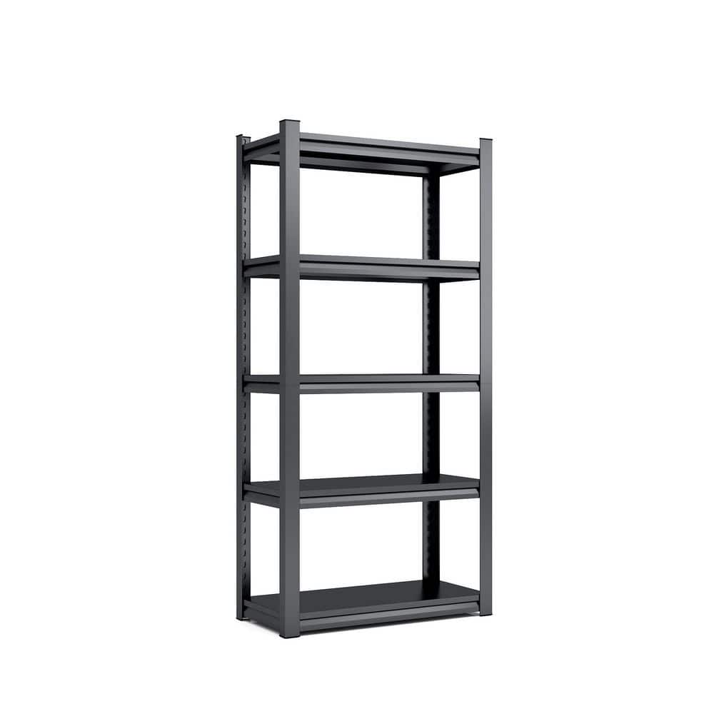 Tatahance Black Heavy Duty 5Tier Steel Shelving Unit (31.5 in. W x 63