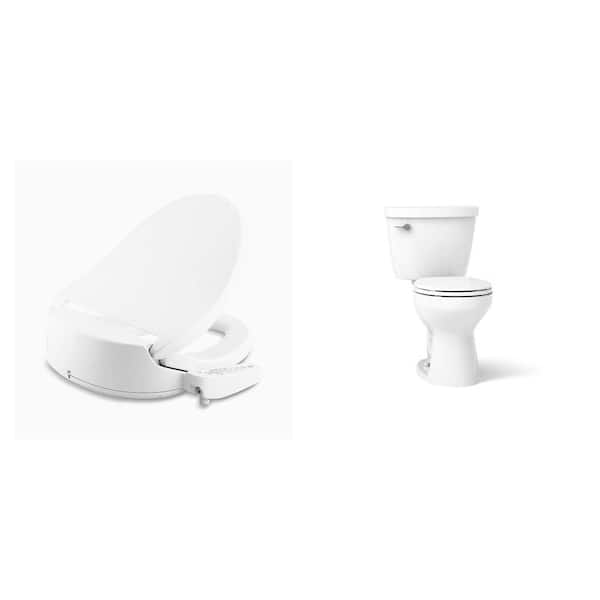 Purewash E580 Round Electric Bidet Seat and Cimarron 12 in. Toilet with Soft Close Seat Combo