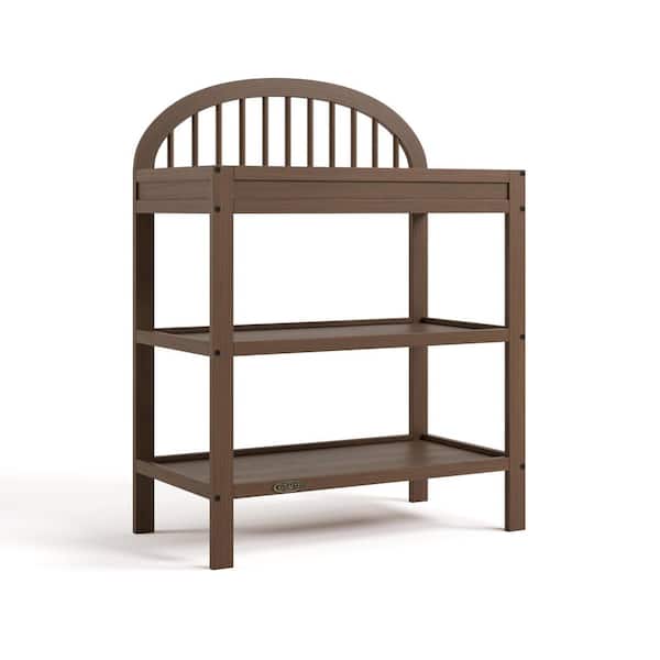 Olivia Hazelnut Changing Table with Water-Resistant Changing Pad