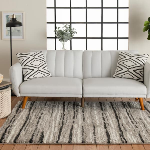 Shoreline Brown/Ivory 9 ft. x 12 ft. Striped Area Rug