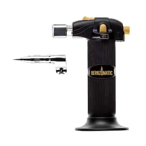 Butane Gas Handheld Torch Head with Soldering Tip, Trigger Ignition, and Flame Lock