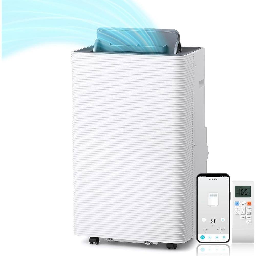 TURBRO Finnmark 14,000 BTU ASHRAE (10,000 BTU SACC) Portable Air Conditioner, WiFi Enabled, Heater, Dehumidifier, Fan Floor AC