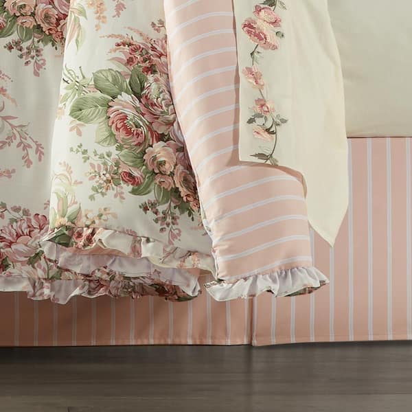 Simply Shabby Chic King Bramble Rose Green Floral Ruffled Duvet Cover