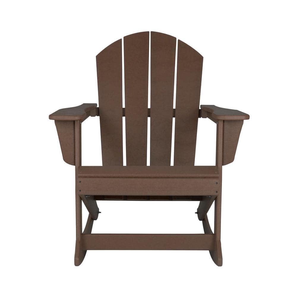 Laguna Dark Brown Eco-Friendly Poly Adirondack Rocking Chair