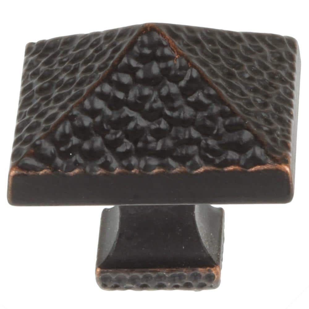 GlideRite 1-1/8 in. Oil Rubbed Bronze Hammered Pyramid Cabinet Knob (10 ...