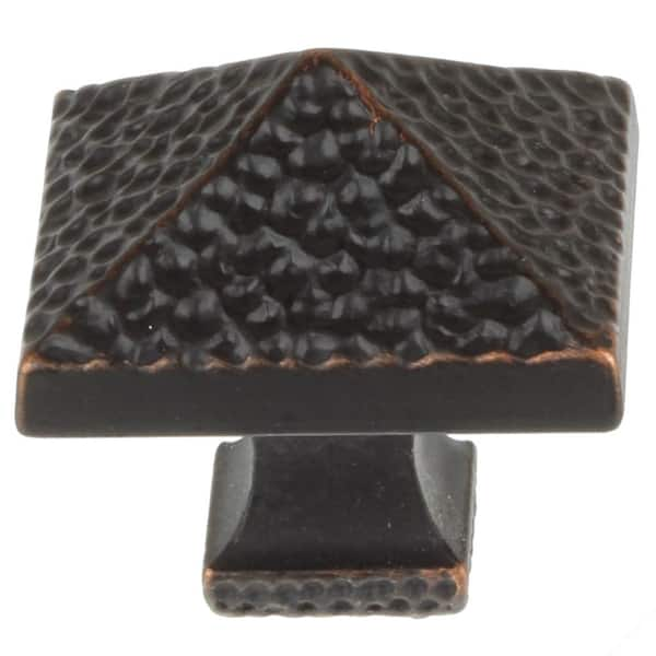 GlideRite 1-1/8 in. Oil Rubbed Bronze Hammered Pyramid Cabinet Knob (10-Pack)