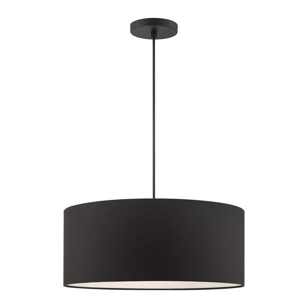 Bainbridge Matte Black Nickel 3-Light LED Drum Pendant