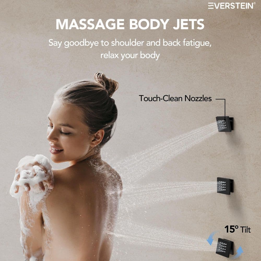 Matte Black Dual Showerheads with Thermostatic Valve