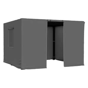HOMMOW 10 ft. x 12 ft. Pergola Winter Cover with Sidewalls and