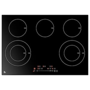 30 in. 5 Elements Ceramic Electric Cooktop in Black with 16 Heating Level (240-Volt/8400-Watt)