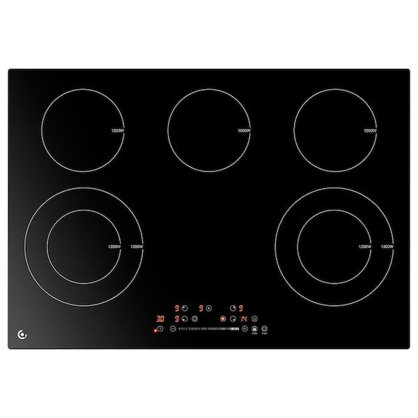 30 in. 5 Elements Ceramic Electric Cooktop in Black with 16 Heating Level (240-Volt/8400-Watt)