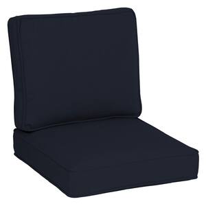 Oasis 24 in. x 26 in. Plush 2-Piece Deep Seating Outdoor Lounge Chair Cushion in Classic Navy Blue
