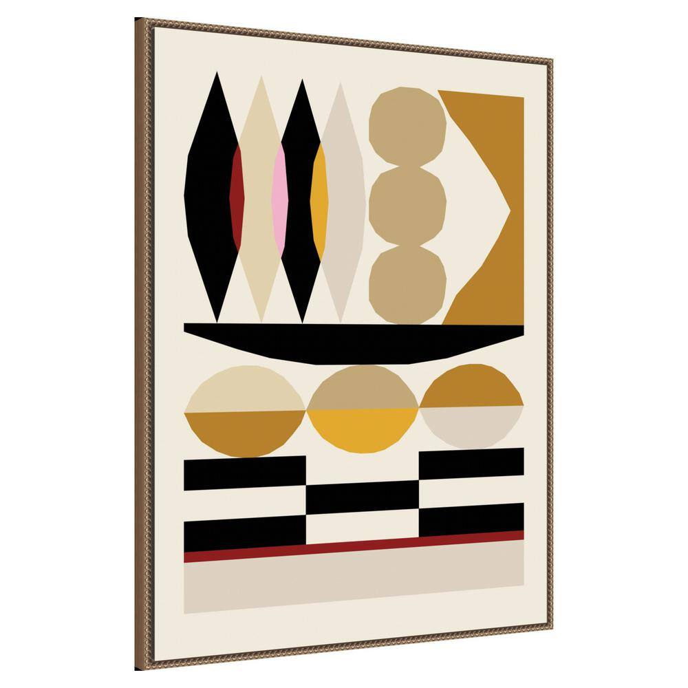 32" x 42" Multicolor Geometric Abstract Canvas Art with Float Frame