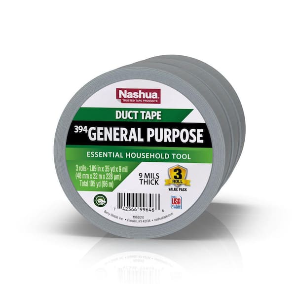 NASHUA 1.89 in. x 35 yd. 394 General Purpose Duct Tape in Silver (3-Pack)