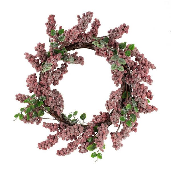 18 in. Unlit Timeless Artificial Christmas Wreath with Red Frosted Berry for the Tree & Chair & Wall for Holiday Decor