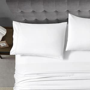 King (20" x 40") Bleach White Ultra Soft Home Essential Pillowcases 2 PC Set