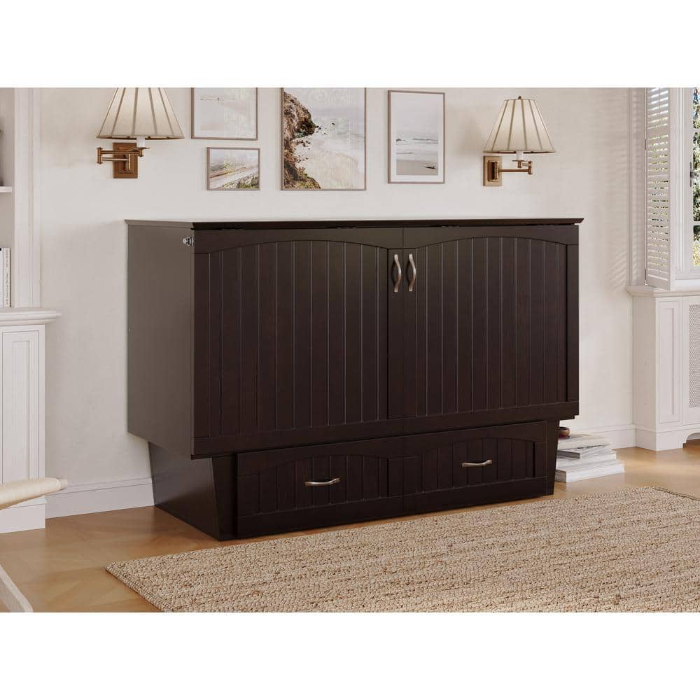 Nantucket Queen Murphy Bed Chest with CoolSoft Memory Foam Mattress