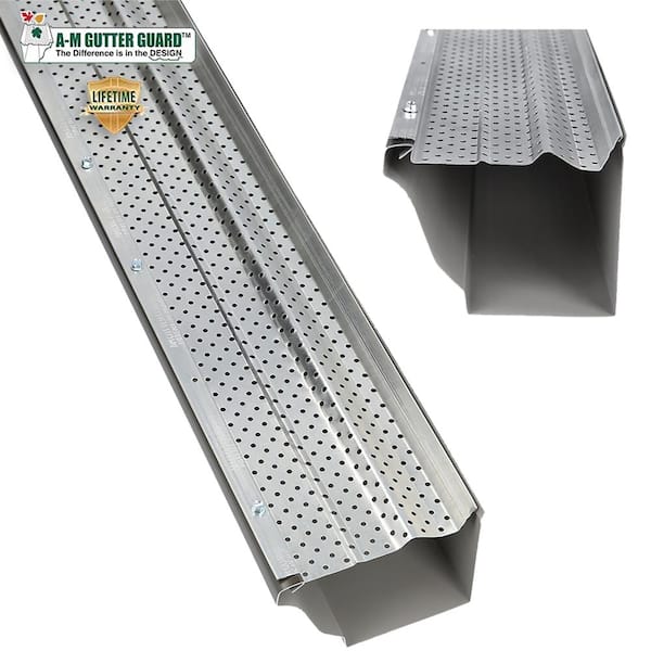 A-M Gutter Guard – Lifetime Quality Aluminum - (5 Inch - 11.5 Feet, Mill Finish) - DIY Easy - Made in the USA