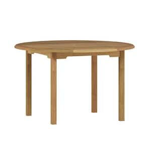 Amazonia Brown Round Wood Outdoor Dining Table