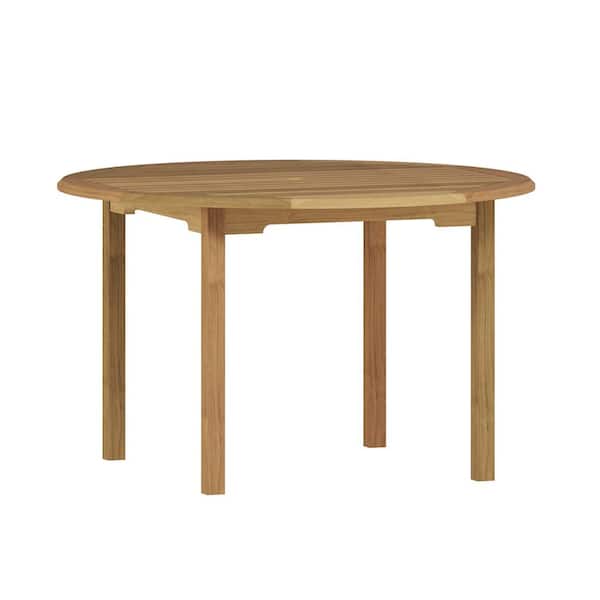 INTERNATIONAL home Amazonia Brown Round Wood Outdoor Dining Table
