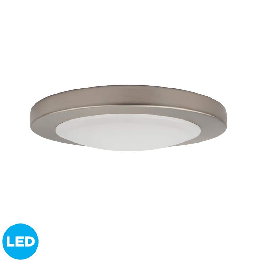 Brushed Nickel 7" LED Disk Light for Indoor/Outdoor Ceiling