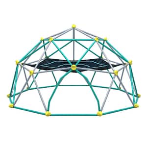 13 ft. Green Geometric Dome Climber Play Center, Rust and UV Resistant Steel with Canopy