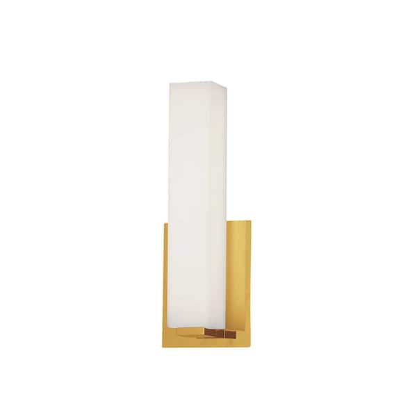 Dainolite 4.5 in. 1-Light Aged Brass LED Vanity Light Bar with Ambient Light