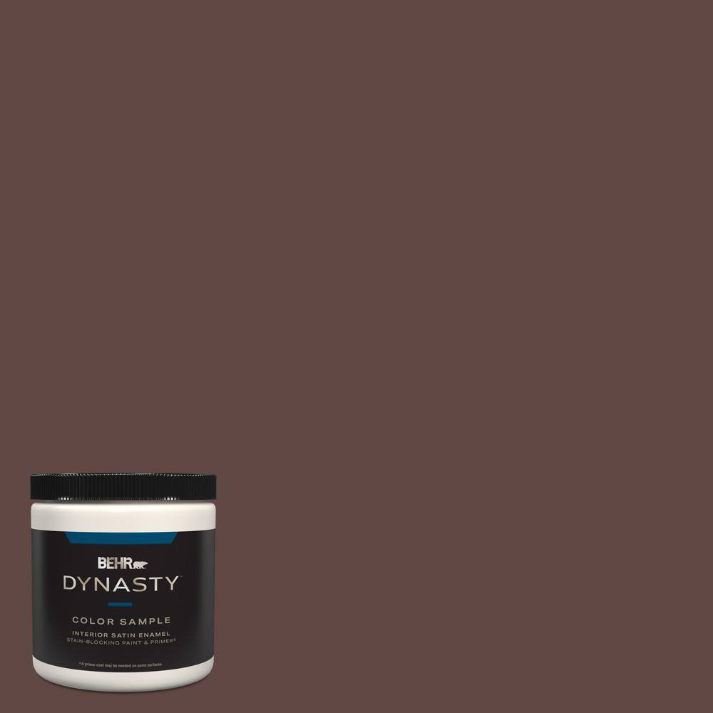 BEHR DYNASTY 8 oz. 710B7 Rich Mahogany Satin Enamel StainBlocking Interior/Exterior Paint