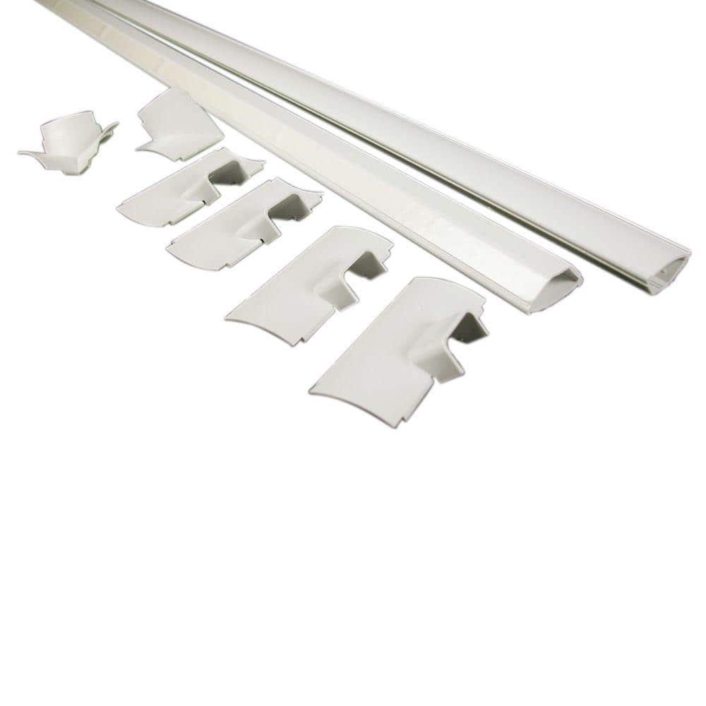 Stalwart NNGSR105 4 ft. 3-Channel Floor Cord Protector in White