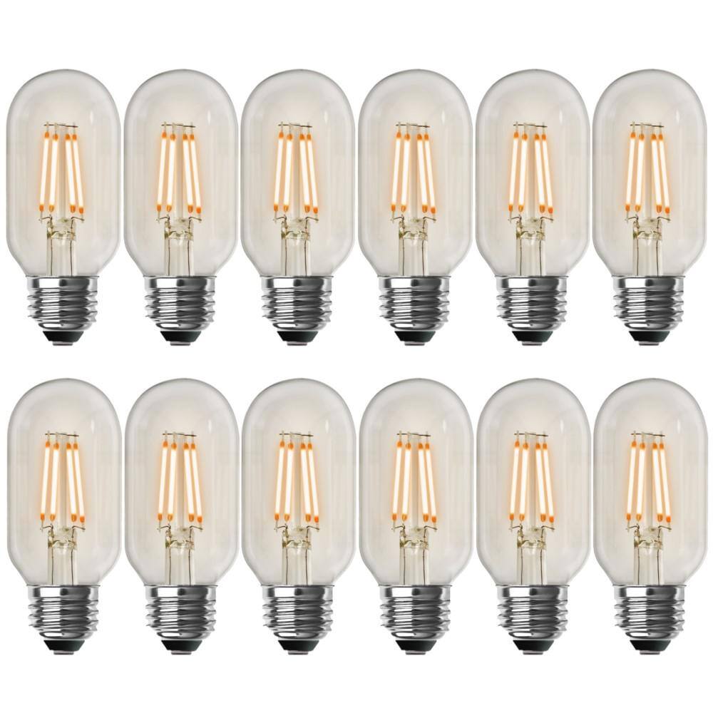 40-Watt Equivalent T14 Dimmable Straight Filament Clear Glass E26 Vintage Edison LED Light Bulb, Warm White (12-Pack) price history on PriceWatchPro