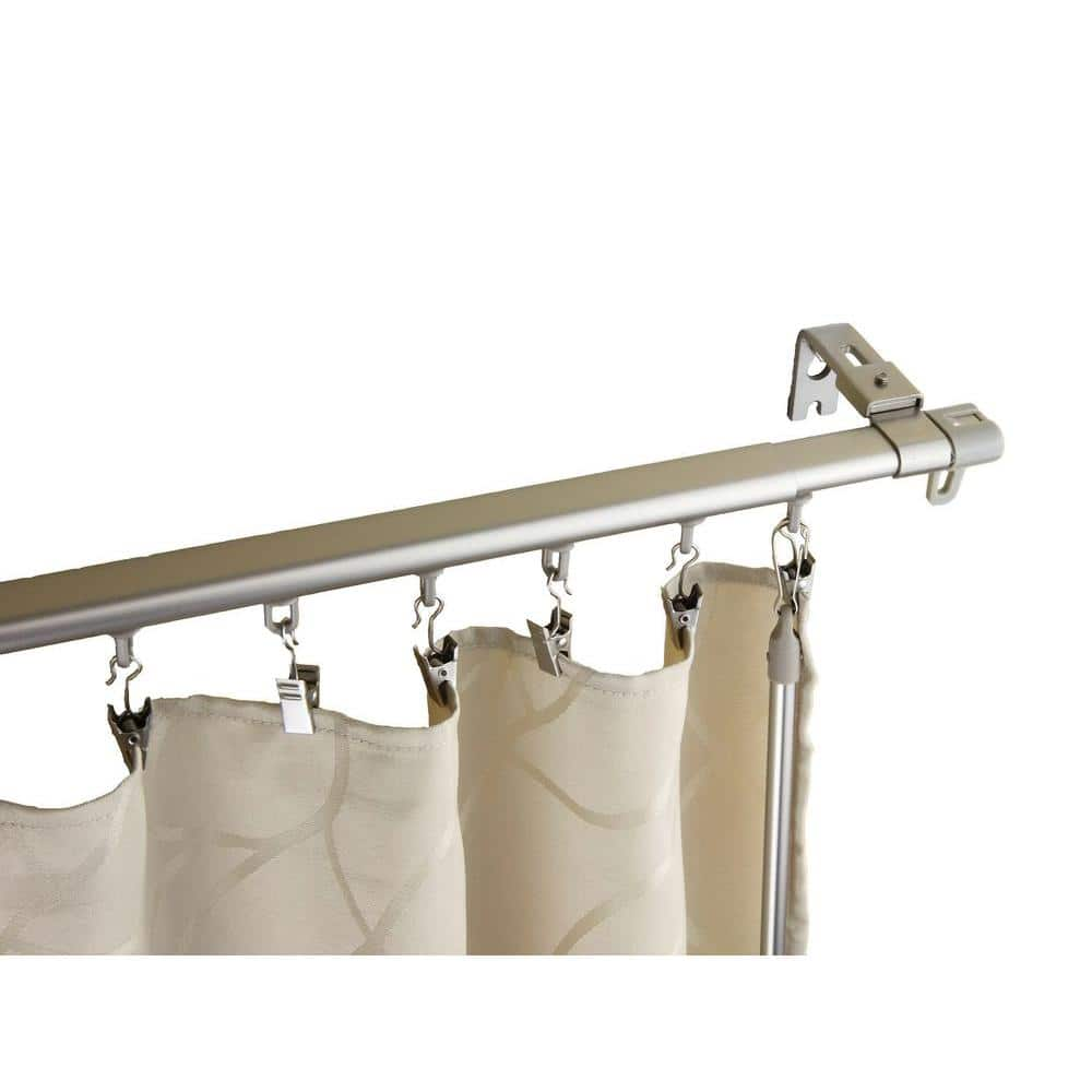 Rod Desyne 66 In 120 In Traverse Curtain Rod In Silver Ct66120