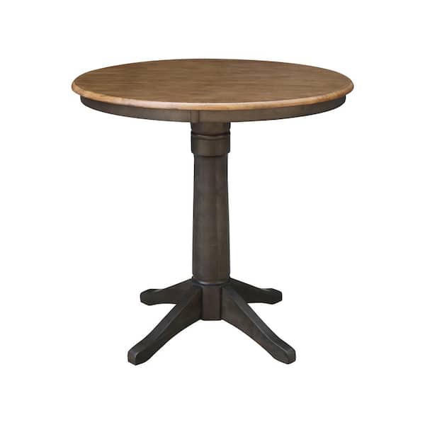 International Concepts Hickory / Coal 36 in. Round Solid Wood Counter Height Dining Table